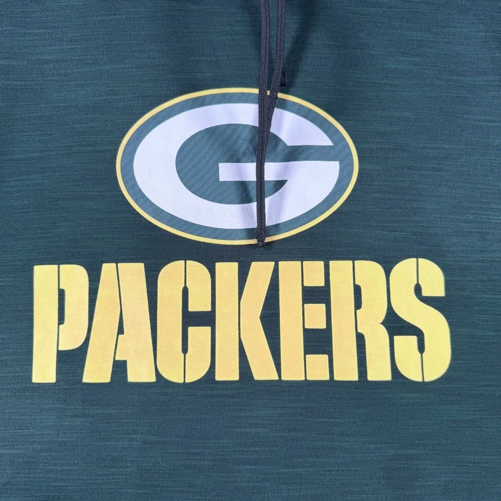 NFL Team Apparel Hoodie Mens M Green Green Bay Packers Zebra Print Long‎ Sleeve